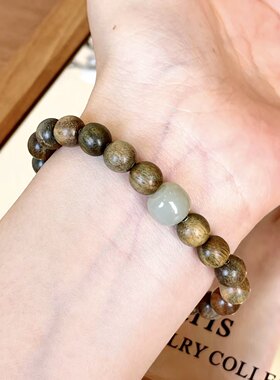 普陀山转运绿檀手串时来运转檀木手链文玩盘玩佛珠转运珠盘玩