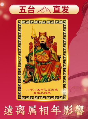 五台直发2025年太岁卡吴遂大将军摆件生肖属蛇猪虎猴本命年护身符