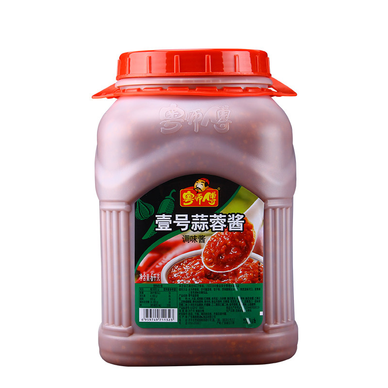 粤师傅壹号蒜蓉酱3kg6kg桶装蒜蓉辣椒酱拌饭面火锅蘸酱辣椒调味酱_虎窝淘