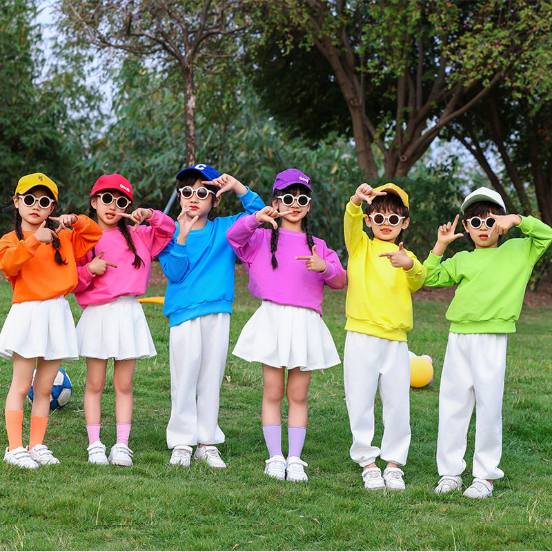 儿童六一啦啦队演出服多巴胺卫衣幼儿园舞蹈小学生运动会表演班服,淘宝优惠券,粉丝福利购,淘宝优惠卷