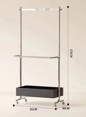 中古落地衣架现代不锈钢挂衣架衣帽架卧室移动服装收纳置物衣帽架