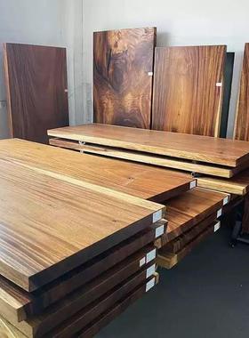 胡桃木大板茶桌整块大板办公桌原木茶台实木大板桌自然边大板画案