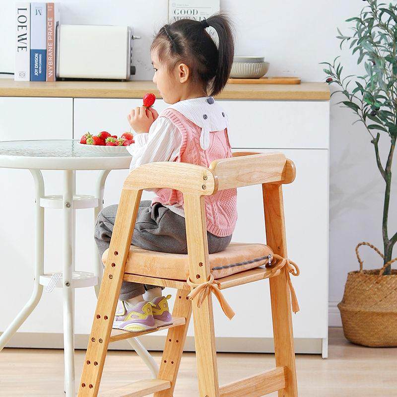 Children's dining chair solid wood baby dining table and chair growth lift seat household high chair portable multi-functional table and chair