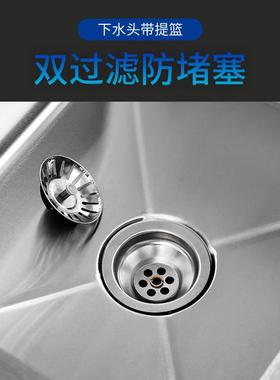 不锈钢洗菜池商用简约防潮洗手落地式单盆洗碗槽不锈钢盆立体式