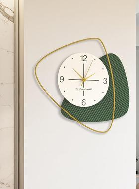 艺术装饰挂钟客厅时尚简约钟表轻奢家用大气挂表网红静音时钟