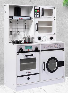 儿童木质大号宝宝早教仿真过家家玩具厨房套装做饭真煮女孩