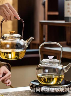 加厚玻璃提梁壶高品质800ml提梁壶烧水壶茶壶可明火电陶炉使用