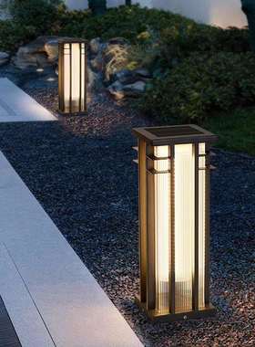 简约园地灯花现代防水灯庭院太阳能户外不锈钢室外草坪家用景观灯