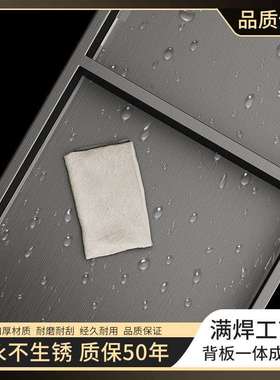 不锈钢壁龛嵌入式定作卫生间浴室置物架成品收纳防水金属双层隔板