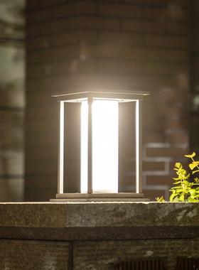 方形柱头灯太阳能户外庭院大门口围墙灯门柱灯别墅院子防水室外灯