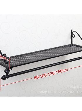 欧式墙上铁艺服装架服装店挂墙衣帽架简易挂衣架卖衣服架子收纳