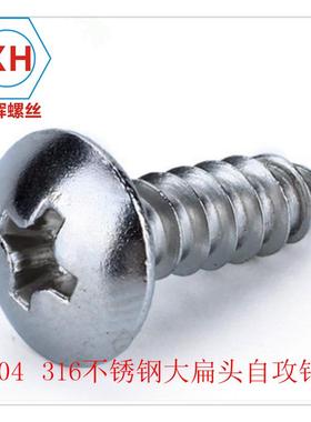 促销304不锈钢自攻螺丝大扁头螺丝十字蘑菇头螺丝钉自攻钉螺钉M3