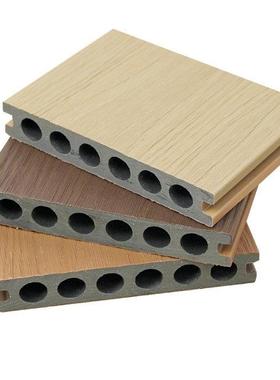 现货户外塑木地板防腐木地板平台二代共挤塑木地板六孔板