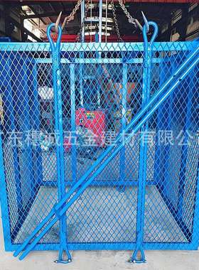 广东钢筋吊笼混凝土加气砌块砖塔吊料斗建筑工地高空网格吊篮
