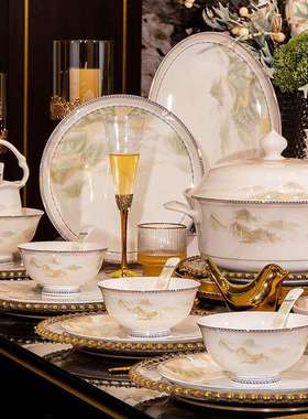 碗家用2025新款碗筷碟套装家用陶瓷高温骨瓷餐具套装碗盘乔迁新居