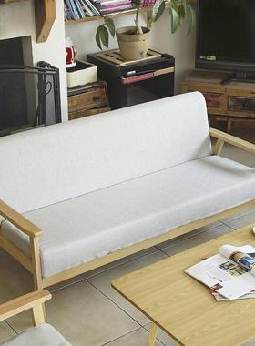 客厅出租房北欧单懒人沙发三人位简约现代布艺沙发小户型实木双人