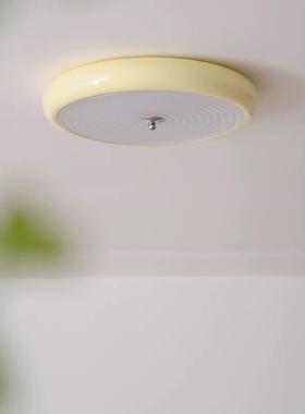 法式极简卧室灯黑白圆形创意个性波纹24新款全光谱主卧书房吸顶灯