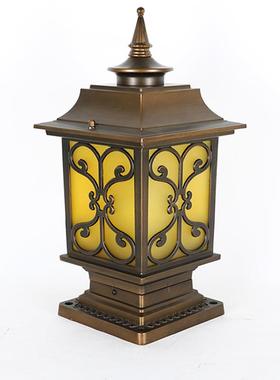 庭院柱头灯花园别墅大门柱灯户外围墙灯室外防水欧式柱子灯LED