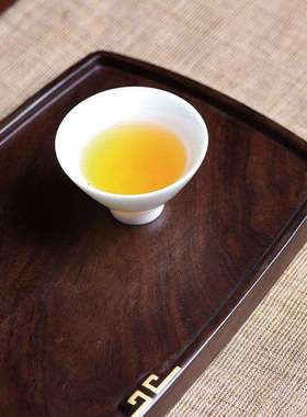 黑檀木干泡茶盘整块实木壶承茶台镶铜小茶海茶室家用简约托盘