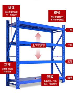 1.8m仓库仓储货架置物架多层重型库房快递地下室家用展承重加厚