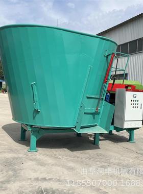 牛羊养殖场固定拌草机12立方直连式日粮机四角称重卧式搅拌机