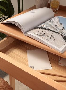 全实木小书桌榉木电脑桌儿童学习桌北欧小户型卧室简约家用学生桌