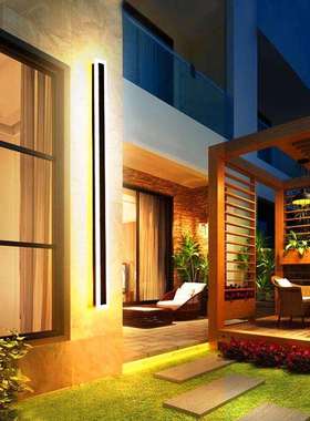 户外长条壁灯洗墙灯led极简客厅室外别墅庭院壁灯防水大门外墙灯