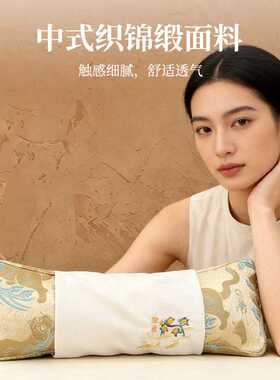 荞麦枕头金榜题名定胜枕初高中生趴睡枕中式织锦缎荞麦三角护颈枕