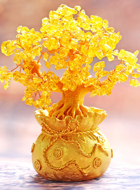 摇钱发财树店铺开业送礼酒柜摆件