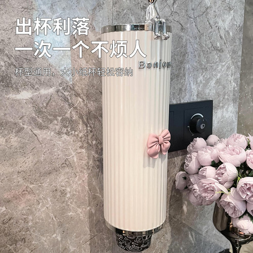 一次性杯子取杯器放纸杯桶杯架装水杯收纳储物盒防尘置物架子神器 - 图2