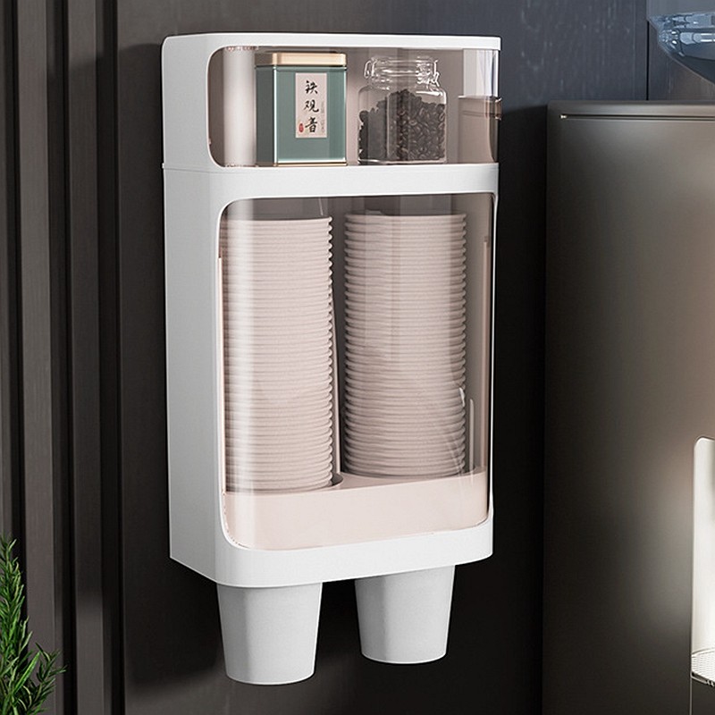 取杯器家用一次性杯子杯架放水杯纸杯防尘收纳盒免打孔储物置物架,淘宝优惠券,粉丝福利购,淘宝优惠卷