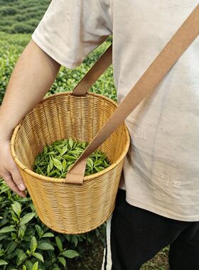 编织家用背篓大号手工背篮采摘购物篮舞蹈买菜收纳手工编织采茶叶