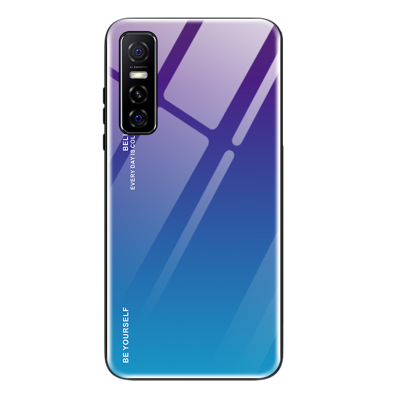 适用vivos7e手机壳极光玻璃vivos7保护硅胶套步步高vivo s7e全包s7防摔软壳5g男女款V2020A网红情侣vivis挂绳