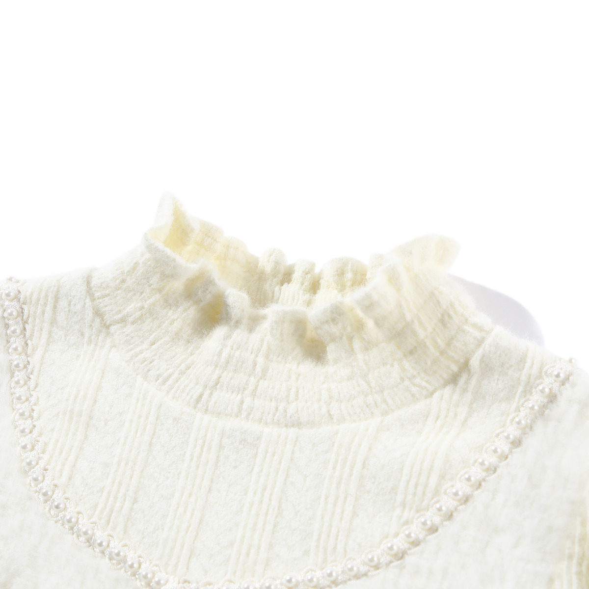 Lagogo拉谷谷秋冬新款法式蕾丝收腰泡泡袖A字连衣裙女高级感