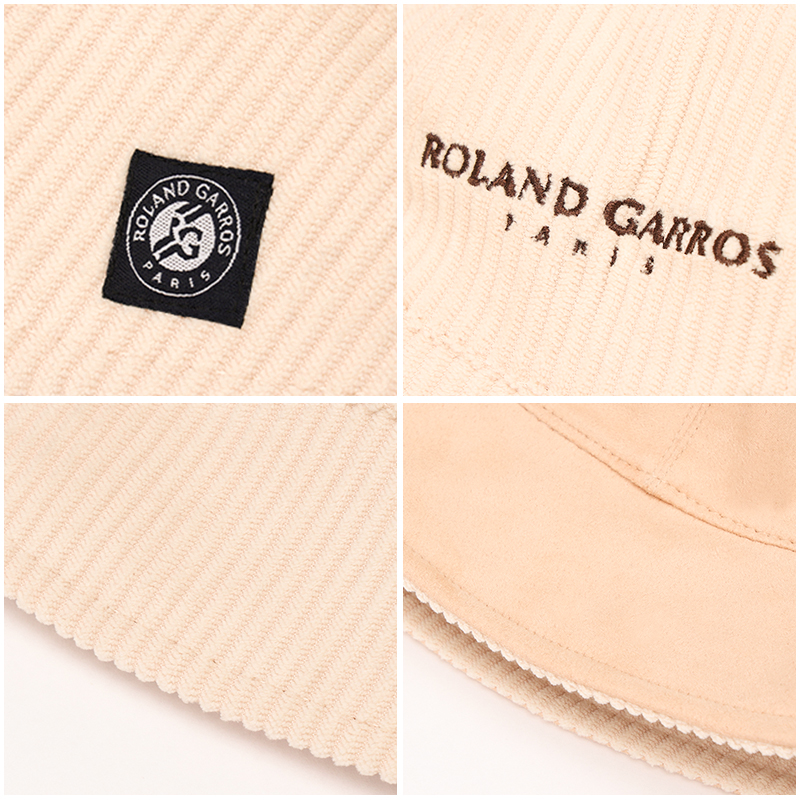 罗兰加洛斯Roland Garros法网灯芯绒渔夫帽女宽檐显脸小遮阳帽 - 图3