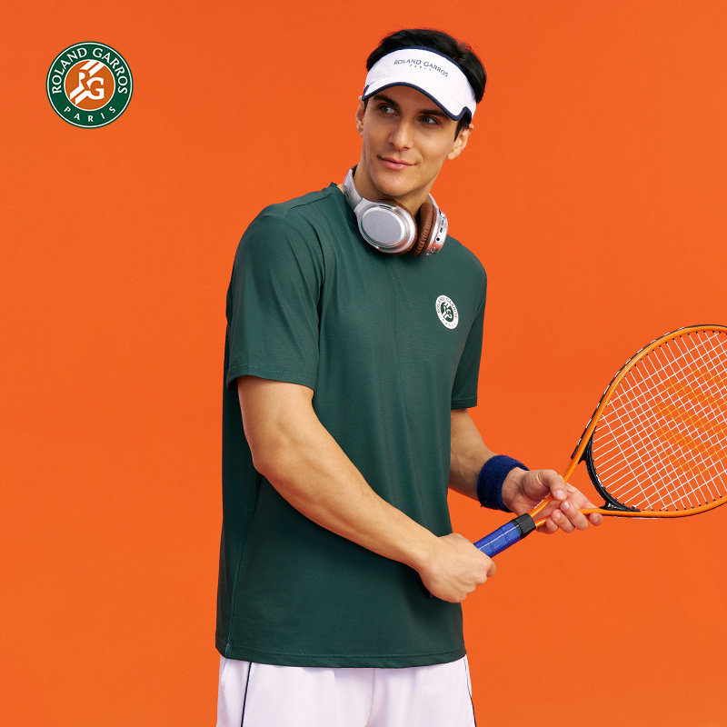 罗兰加洛斯速干短袖男T恤网球运动夏季新款透气冰丝训练健身上衣,淘宝优惠券,粉丝福利购,淘宝优惠卷
