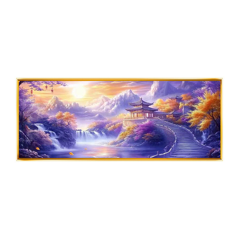 新中式5d钻石画紫气东来满钻新款客厅2025贴钻十字绣钻石绣风景 - 图3
