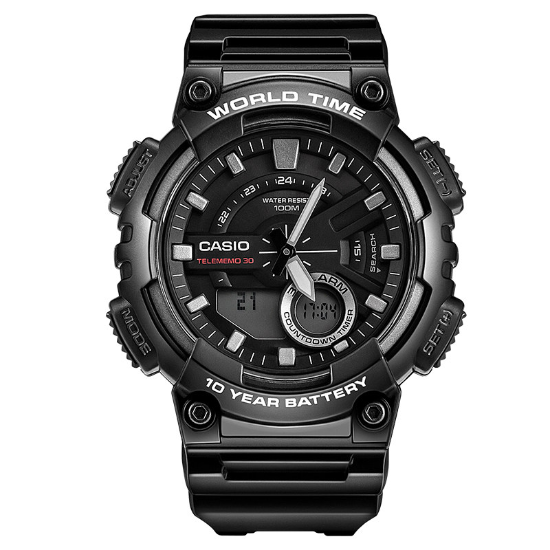 casio男士潮流防水双显户外电子表 百川通成手表日韩腕表