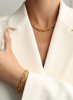 意大利加密手工嘻哈风钛钢编织链