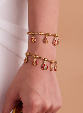 摩天轮滴油红色微镶锆七星瓢虫di