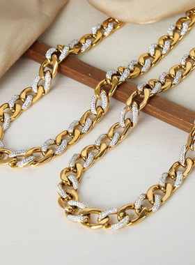 西太后轻奢镶钻古巴链套装