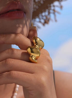 摩天轮ins时尚百搭几何夸张凹凸