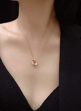 重工钛钢不褪色圆圈防过敏项链