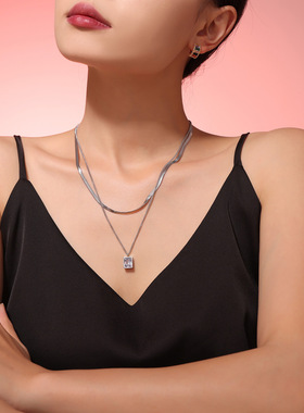 法式跨境小众ins双层叠戴风刀片