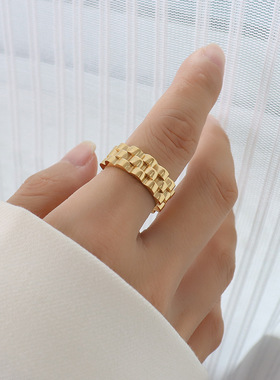 marka欧美夸张冷淡ins风粗表带ri