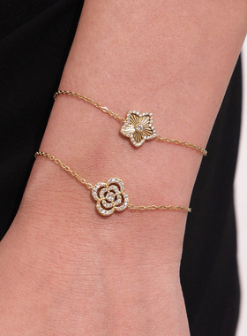 摩天轮高版本满钻四叶花五角星锆