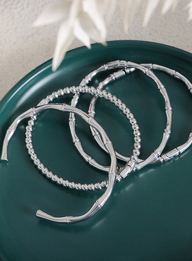 欧美跨境外贸圆珠竹节镶嵌锆石开