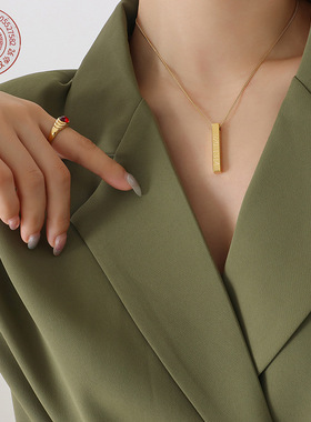 简约欧美风钛钢立体项链女