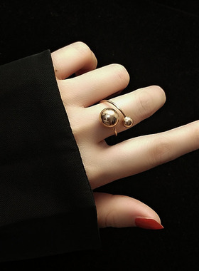 法国冷门风钛钢开口戒指