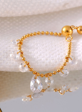 时尚跨境小众设计流苏七颗水晶石